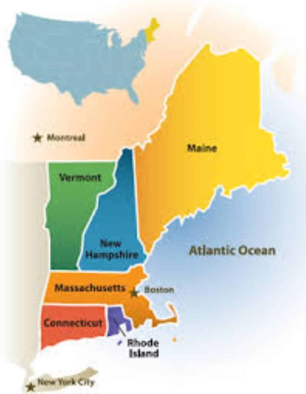 Blank Map Of New England Printable Free